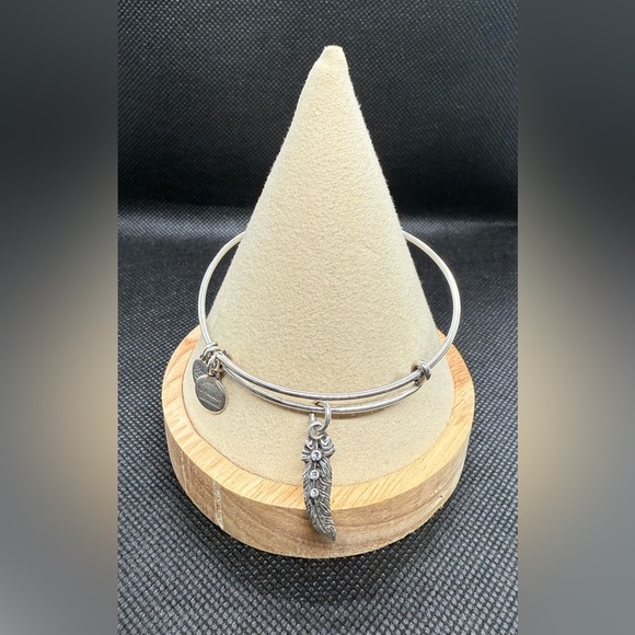 🪶ALEX AND ANI🪶Feather Charm Bangle in RafaelianSilver/EUC - Picture 1 of 8